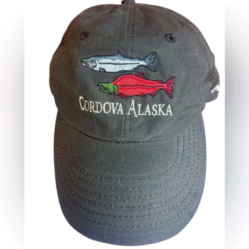 Vintage Cordova Alaska Embroidered Cap-New old stock Salmon uNISEX